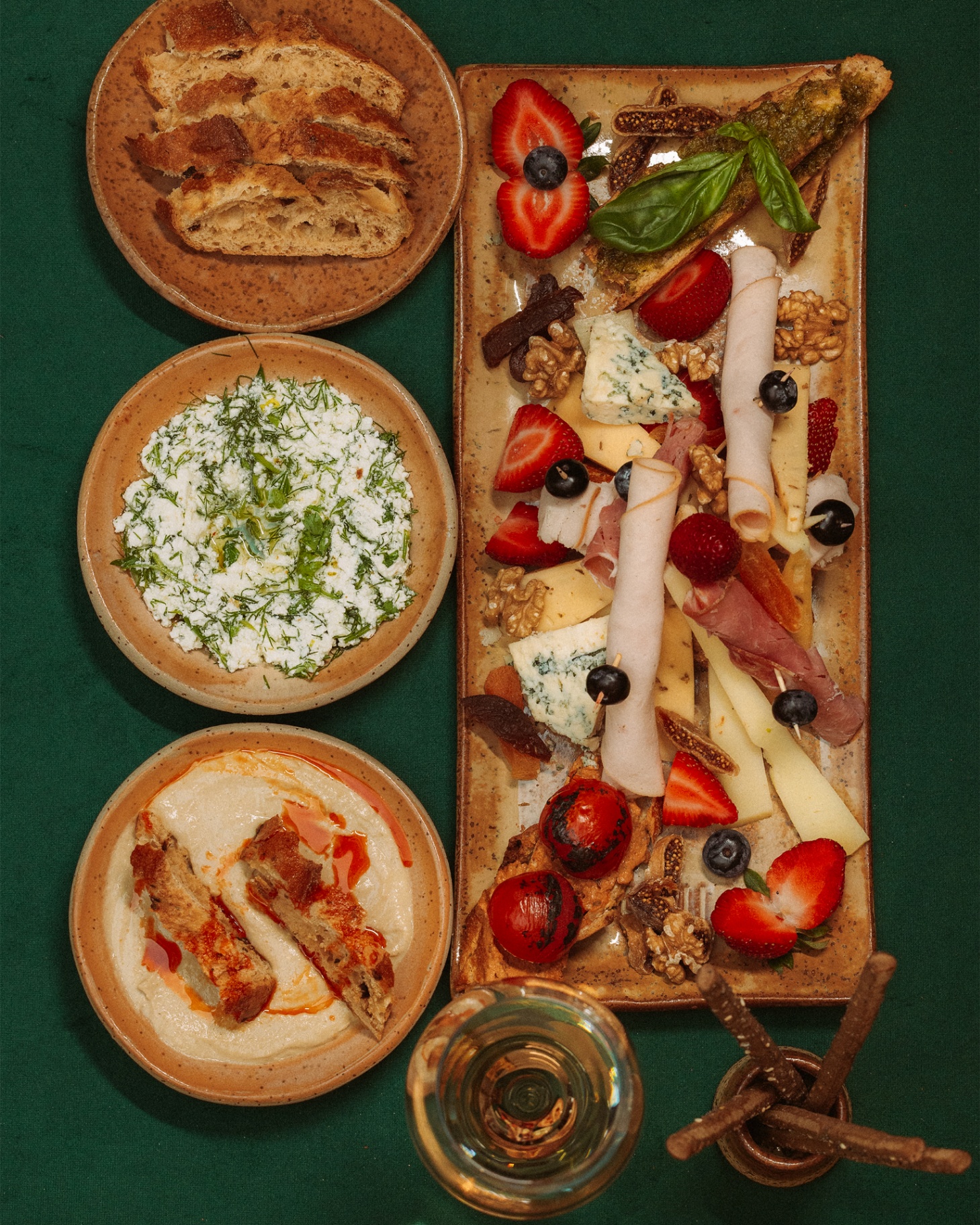 Cheese and seasonal fruit board
