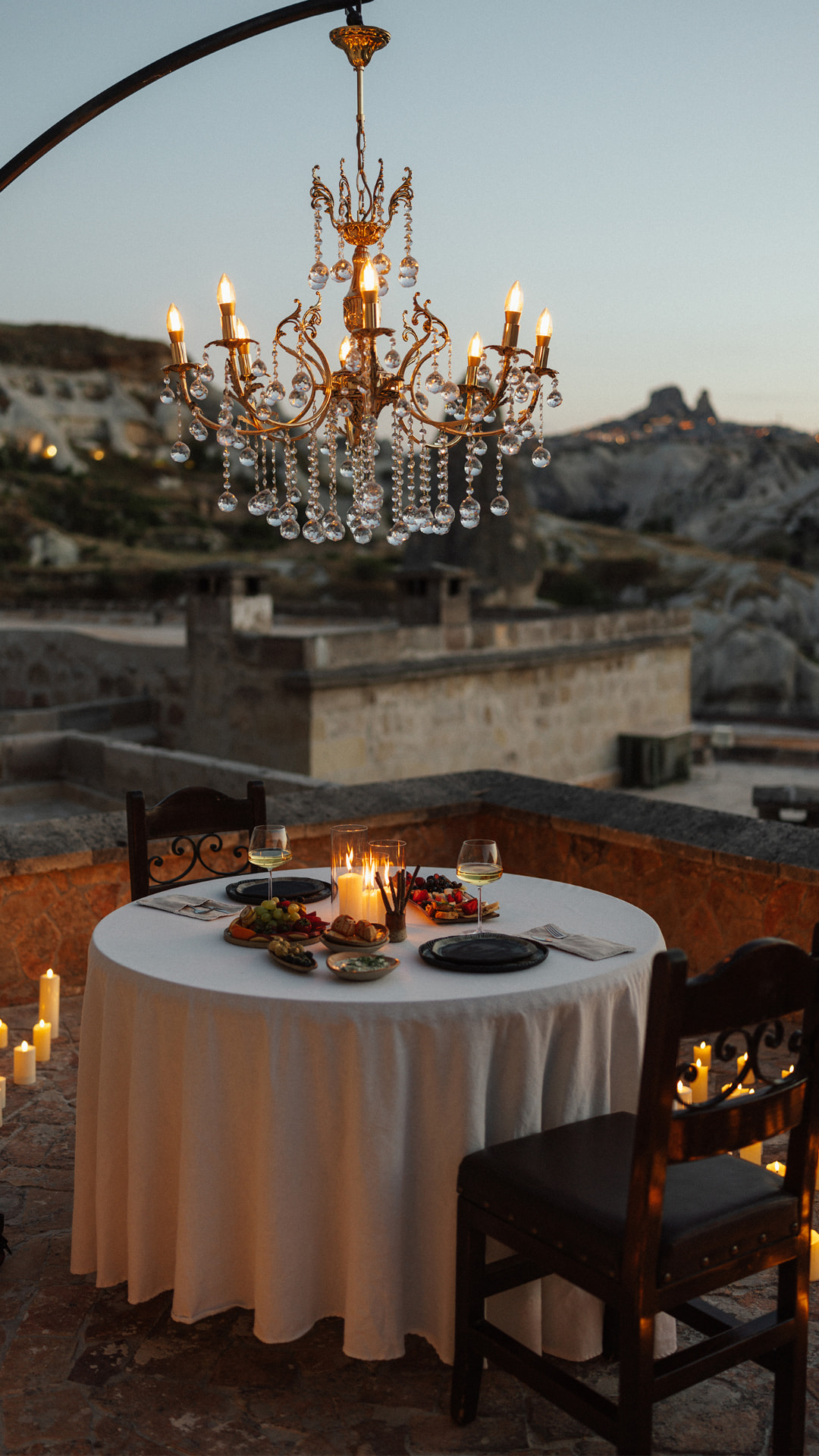 Uçhisar Castle at golden hour